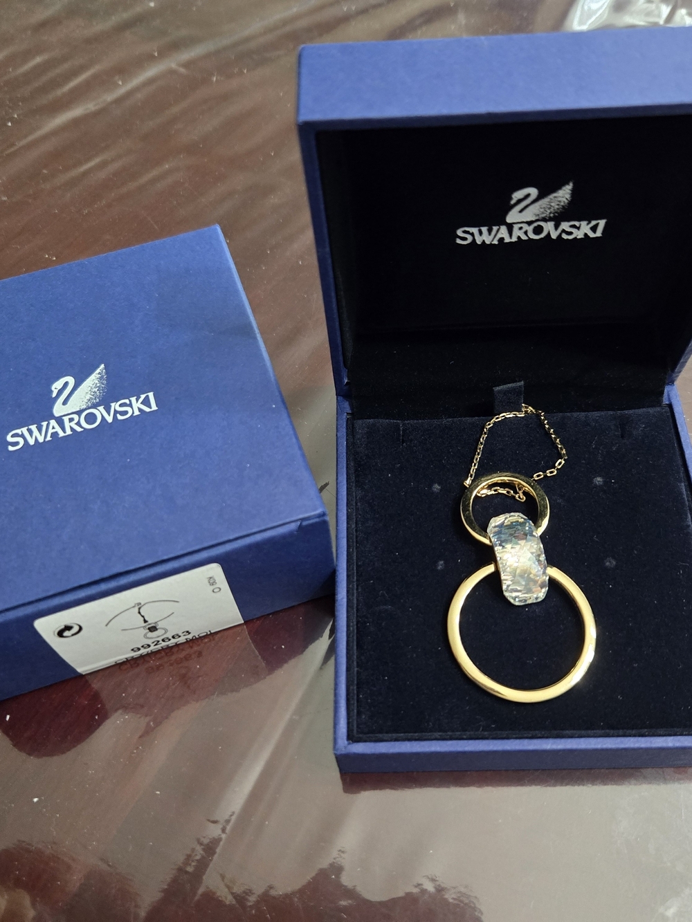 Swarovski Gold-Tone Crystal Pendant Necklace - Iridescent Crystal